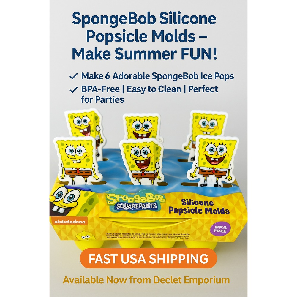 SpongeBob Silicone Popsicle Mold —‎ Makes 6, Nickelodeon Ice Pop Tray